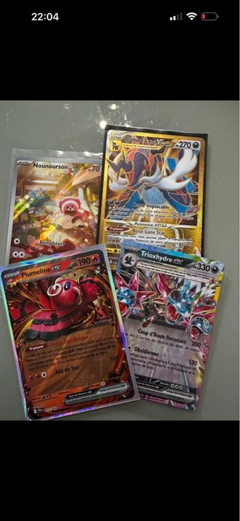 Lot de 4 cartes Pokémon 