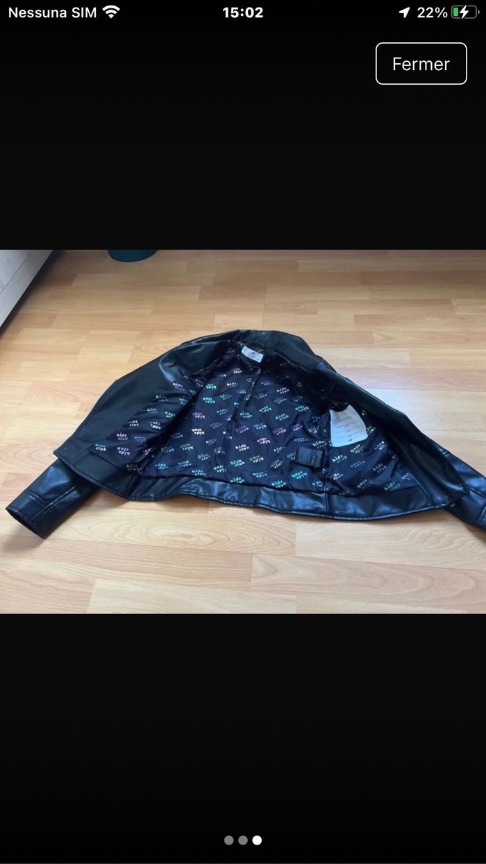 Veste en similicuir noir enfant - photo numéro 3