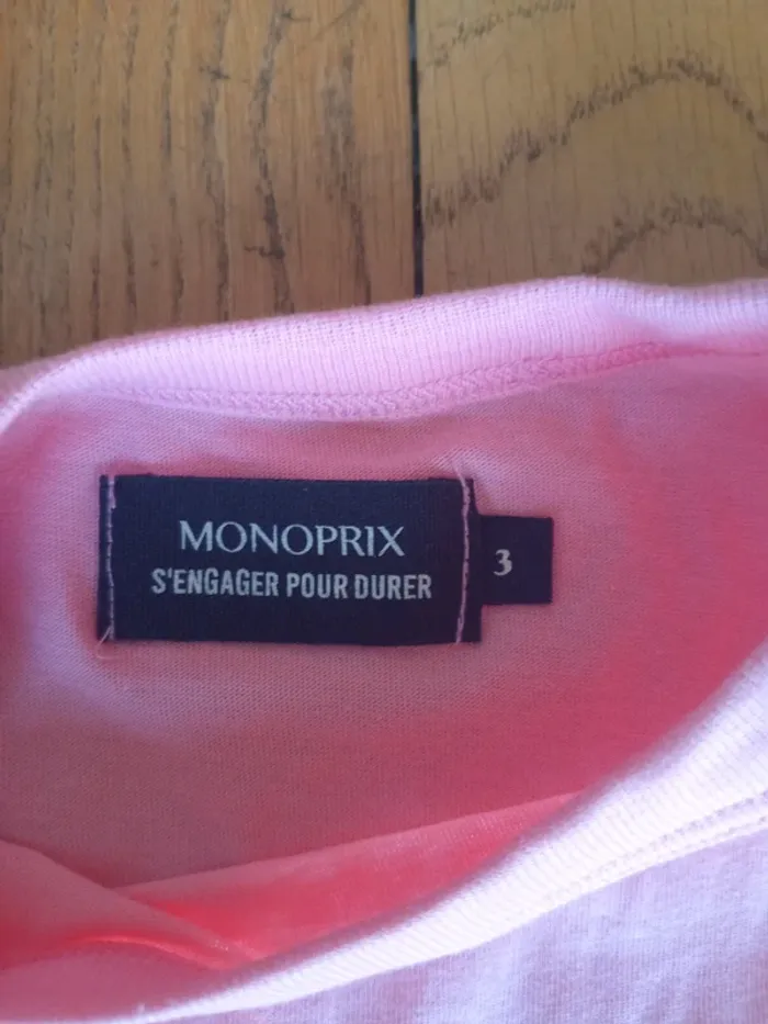 Tee shirt manches courtes filles Monoprix taille 3 ans - photo numéro 3
