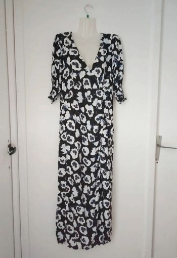 Robe longue d'été manches 3/4 décolleté et échancré femme