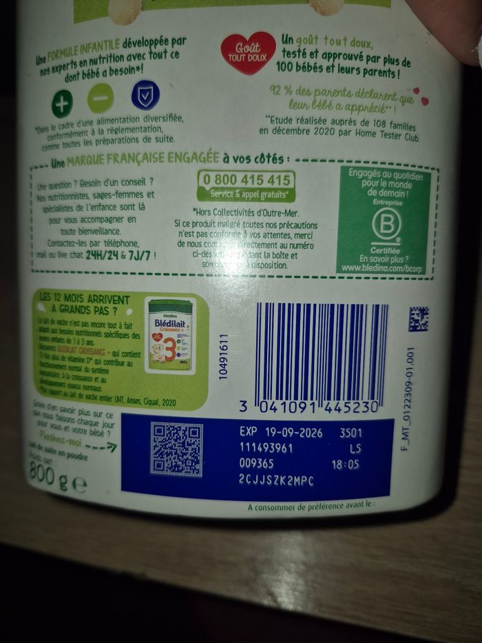 Boîte de lait blédilait 2eme age neuf - photo numéro 3
