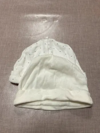 👶 Lot de 2 bonnets naissance bébé