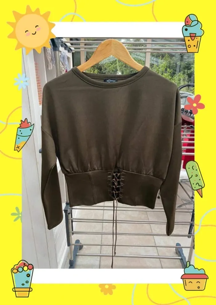 Pull d'hiver lacets kaki S 36