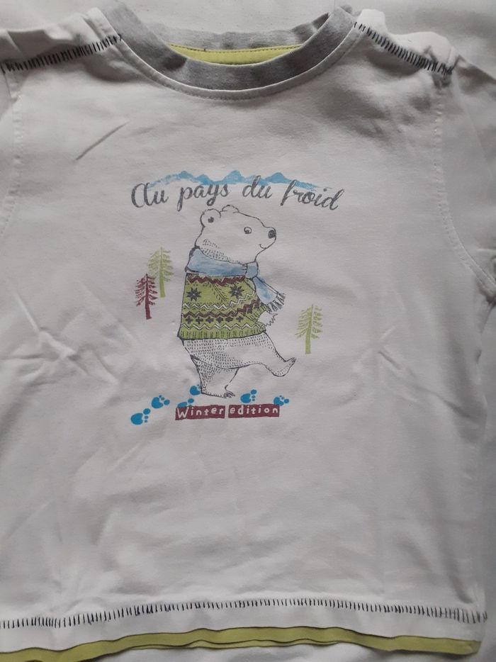 Sweet blanc bord pistache motif ours blanc - photo numéro 2