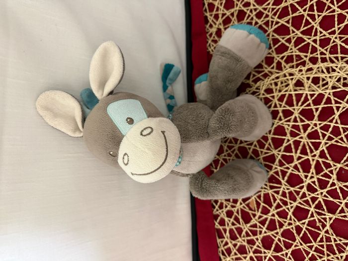 Nattou Gaston & Cyril peluche doudou cheval bleu gris - photo numéro 5