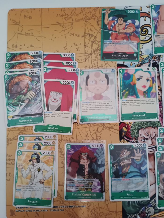 Lot cartes one piece op01 vert - photo numéro 2