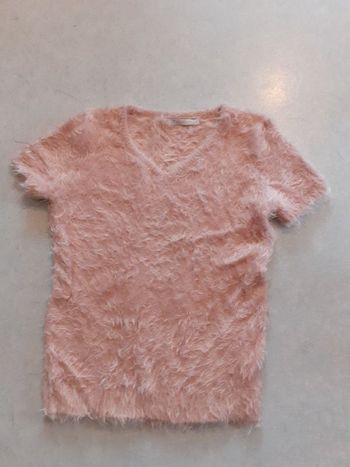 Pull rose manches courtes