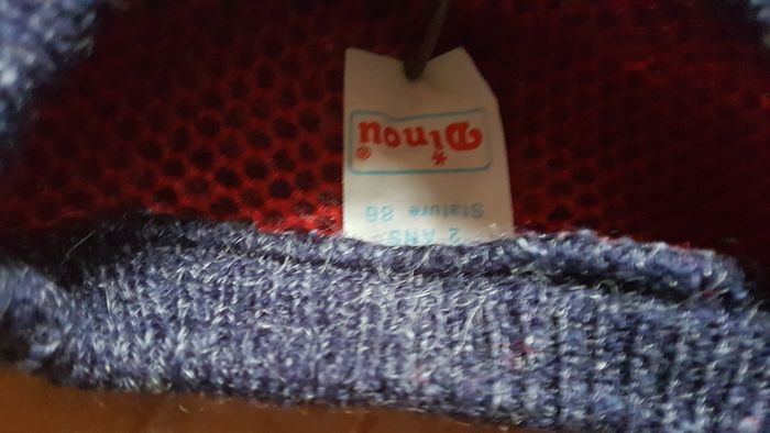 Pull garçon 2 ans bleu et rouge Dinou - photo numéro 2