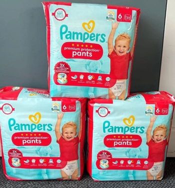 3 paquets Pampers premium protection pants taille 6