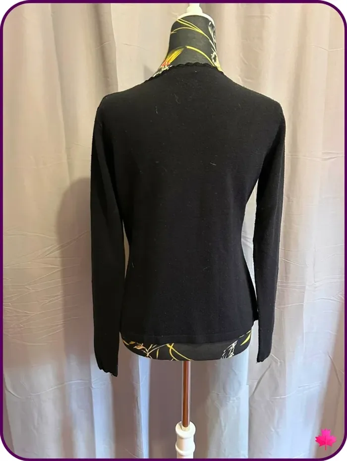 Joli pull noir Debbie Morgan avec col décoratif - Taille S/M - photo numéro 3
