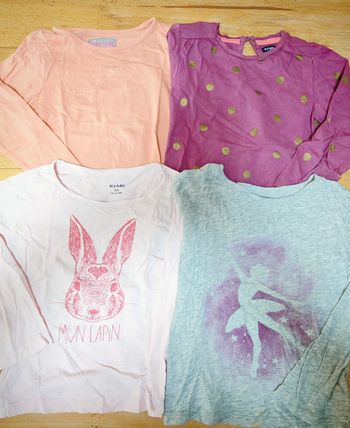 Lot Tshirt manches longues fille 4 ans 