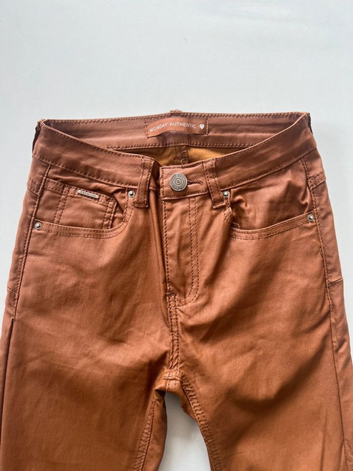 Pantalon slim femme taille XS , couleur camel - Monday authentic - photo numéro 3