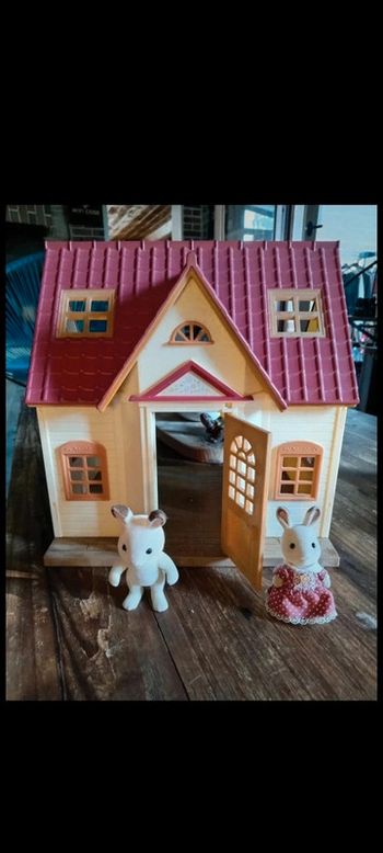 Maison des sylvanians et 2 lapins