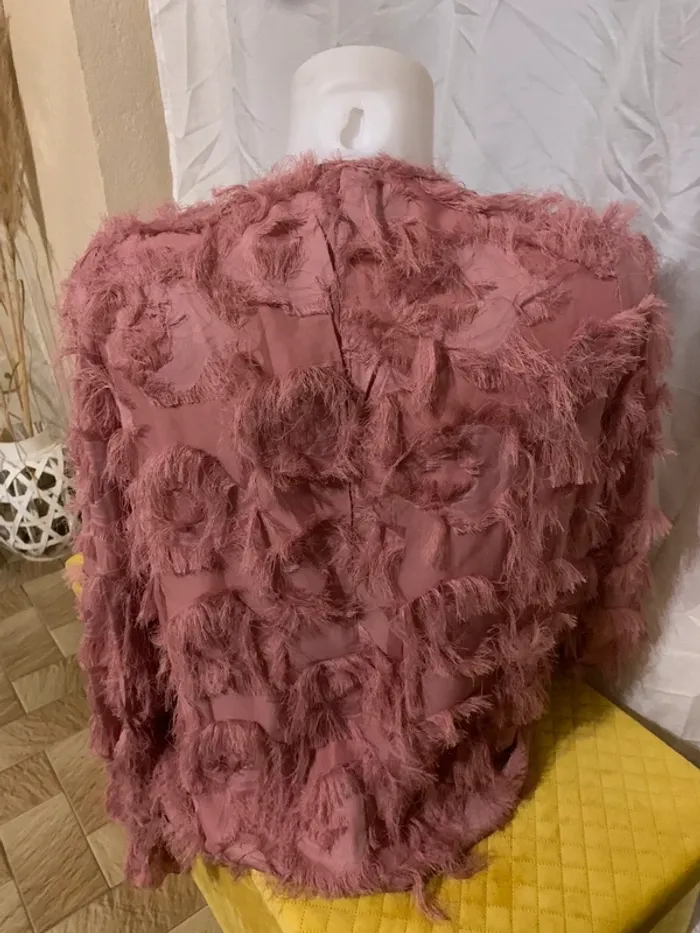 Blouse vieux rose manches longues taille L - photo numéro 5