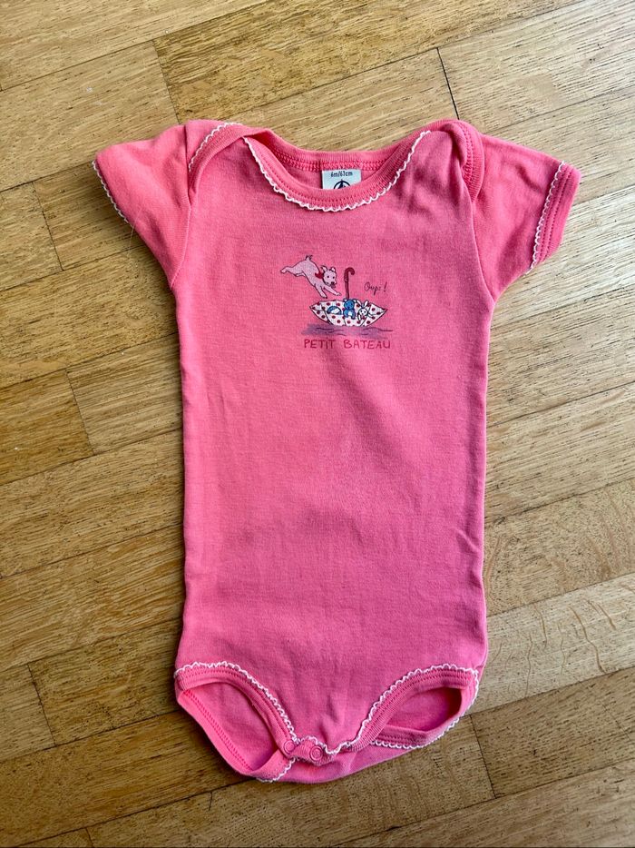 Lot de 3 Bodies Manches Courtes PETIT BATEAU 6 Mois | Parfait État - photo numéro 2