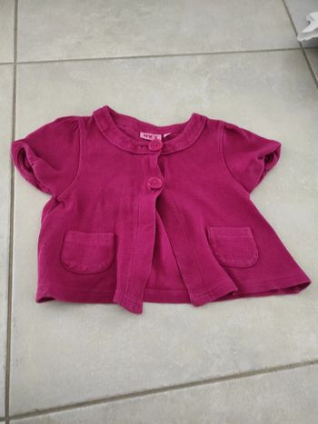 Gilet manches courtes 6 ans nky fuschia
