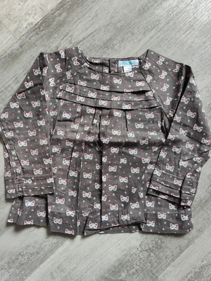 Blouse imprimée ml 🐱 24m