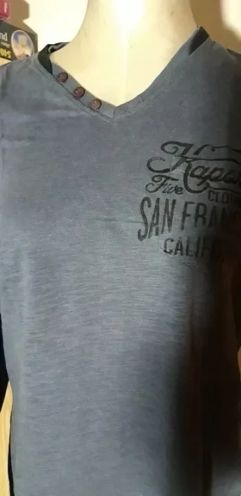 tee shirt bleu ardoise manches longues homme Kaporal taille 40