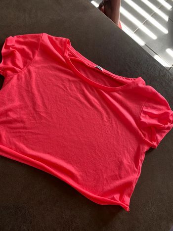 Crop top rose fluo
