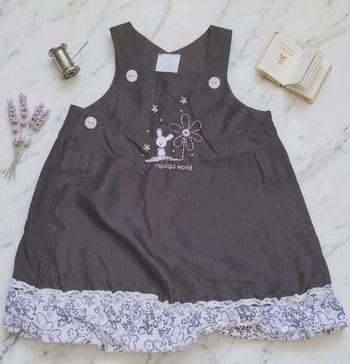 Robe chasuble marron "Riquiqui World" – 12 mois