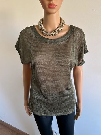 Haut vert pailleté à manches courtes Morgan taille XS jamais porté