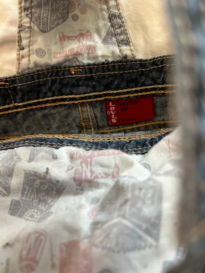 Ensemble Levi’s & Cyrillus – 6 mois (salopette jean + t-shirt fleuri) - photo numéro 4
