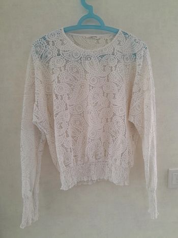 Haut manches longues ajouré broderie