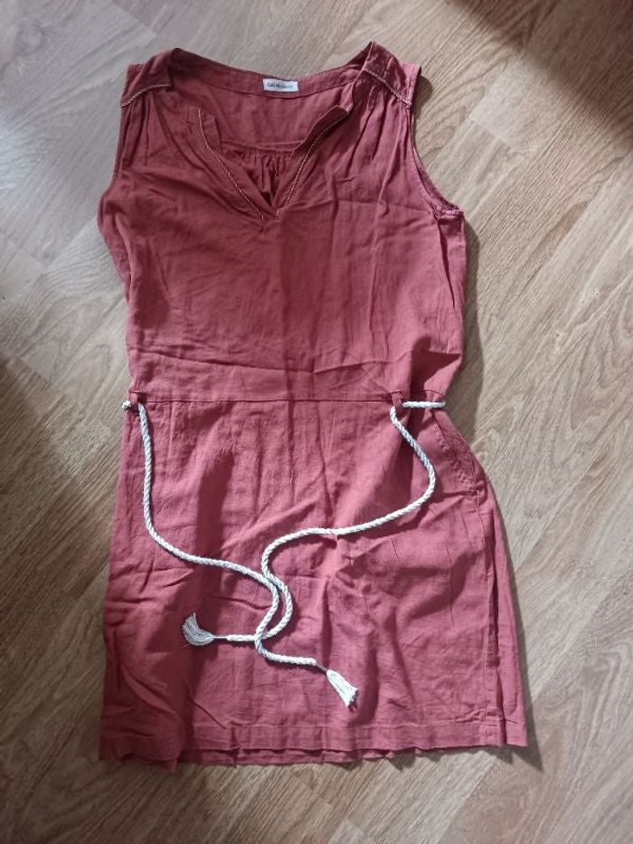 Robe lin vieux rose 40 Cache cache