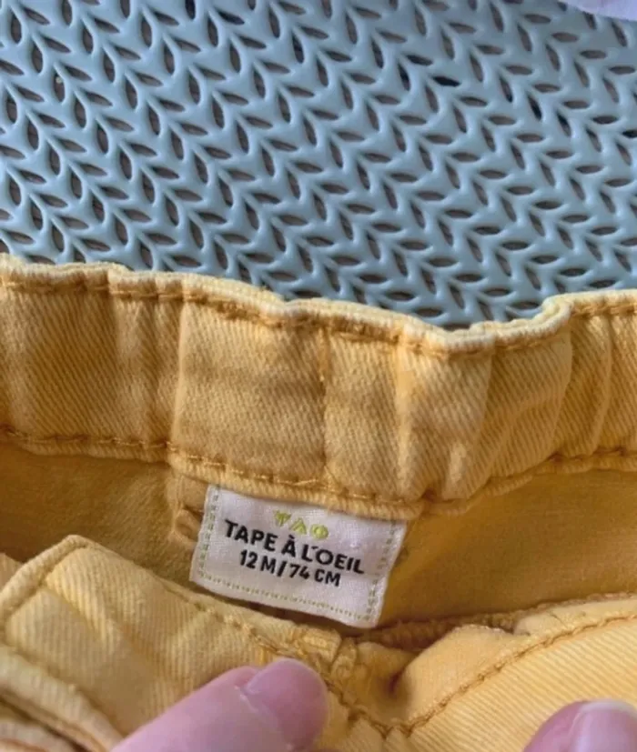 Joli Short en jeans jaune tape a l’oeil - 12mois- tape a l’œil - photo numéro 5