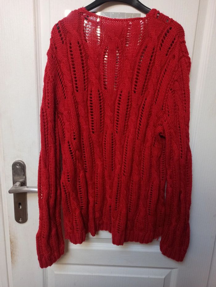 Pull rouge tricot - photo numéro 3