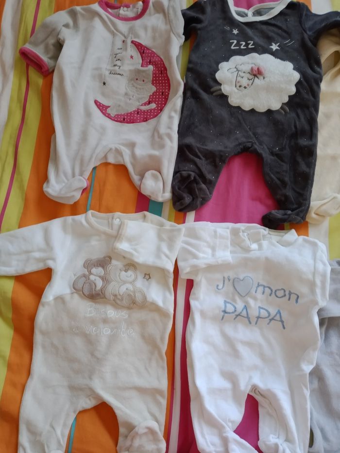 Pyjama blanc j'aime mon papa écrit en bleu 1 mois - photo numéro 5