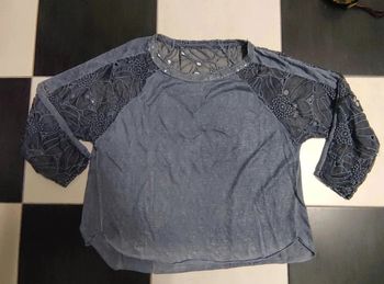 T-shirt oversize femme t38/40 dentelle