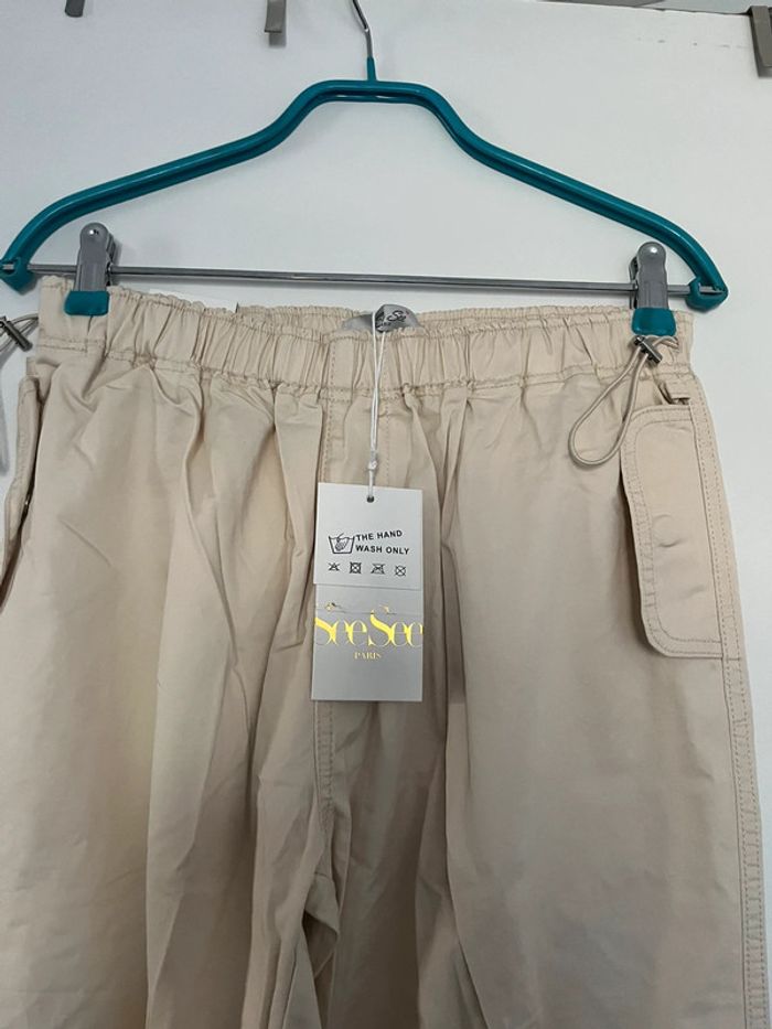 Pantalon baggy parachute beige taille 38 M - photo numéro 2