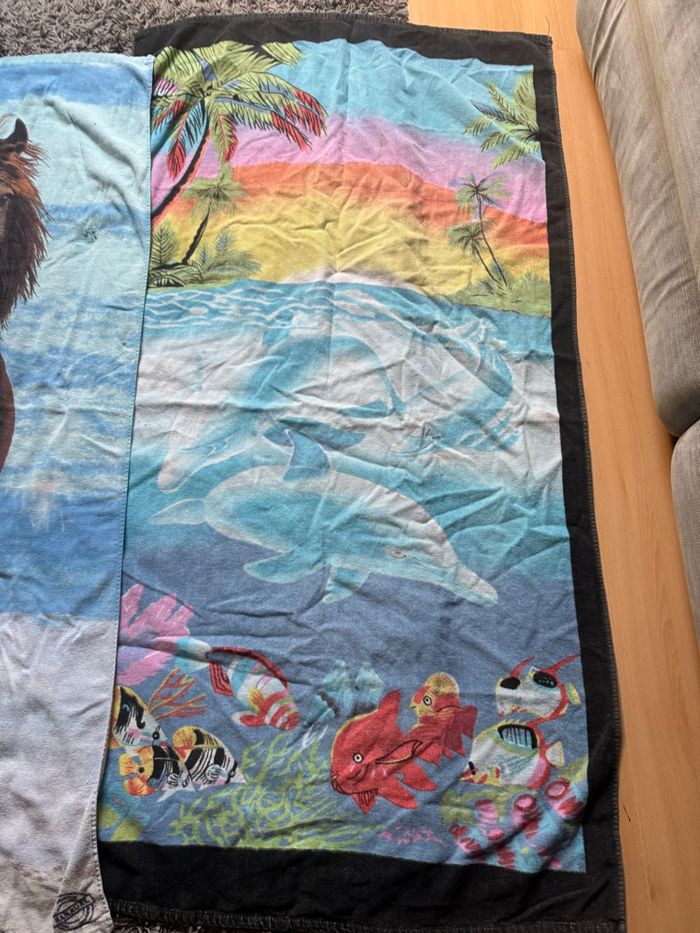 Lot de 2 serviettes cheval et dauphin - photo numéro 3