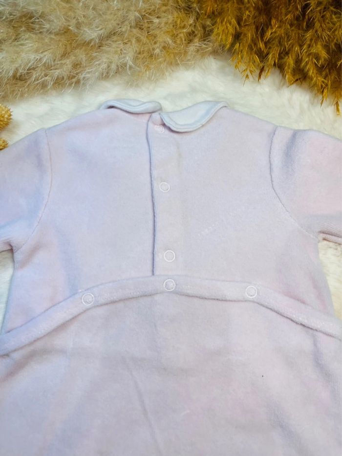Pyjama rose col Claudine, bébé fille, 3 mois, mes petits cailloux, très bon état - photo numéro 4