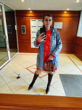 Robe sweat rouge corail doré ONLY