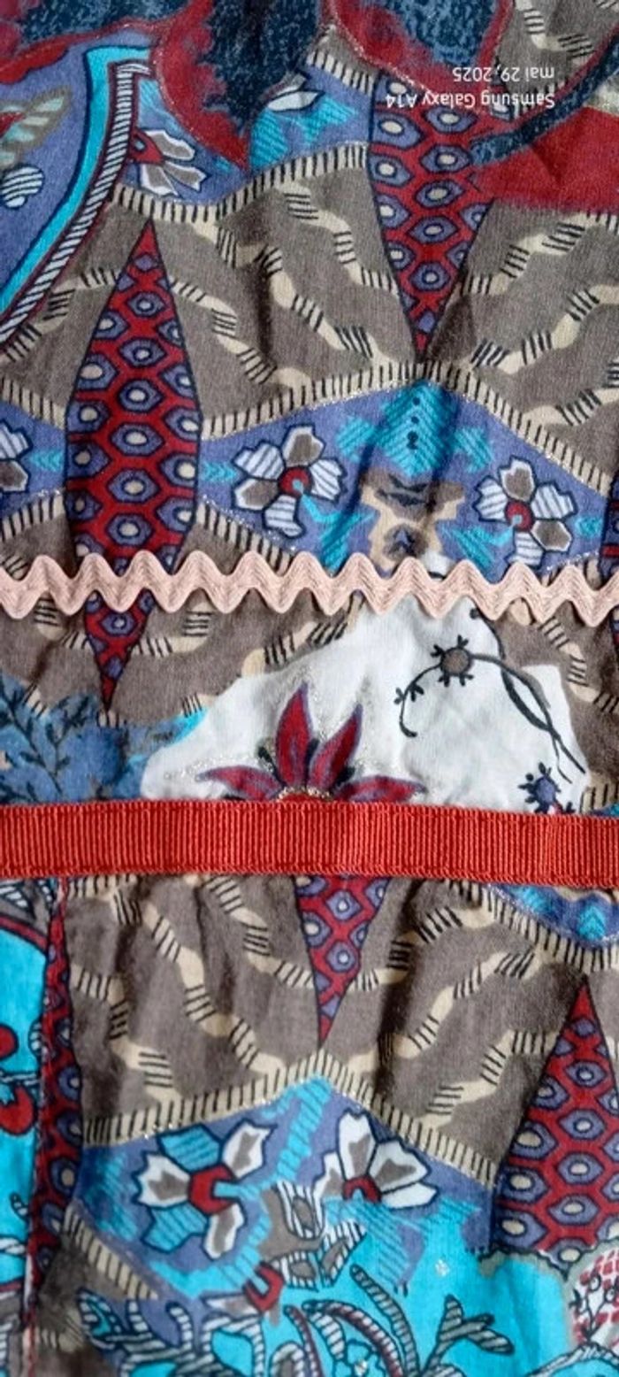 Tunique longue fines bretelles motif floral avec paillettes bordeaux femme 38/40 promod - photo numéro 16