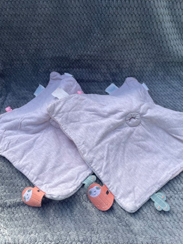 Doudou plat lama rose blanc Moris et Sacha Noukie’s - photo numéro 2