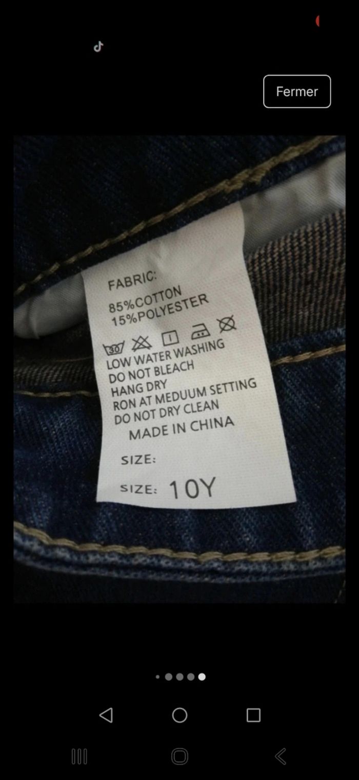 Jean fashion taille 10 ans. - photo numéro 5