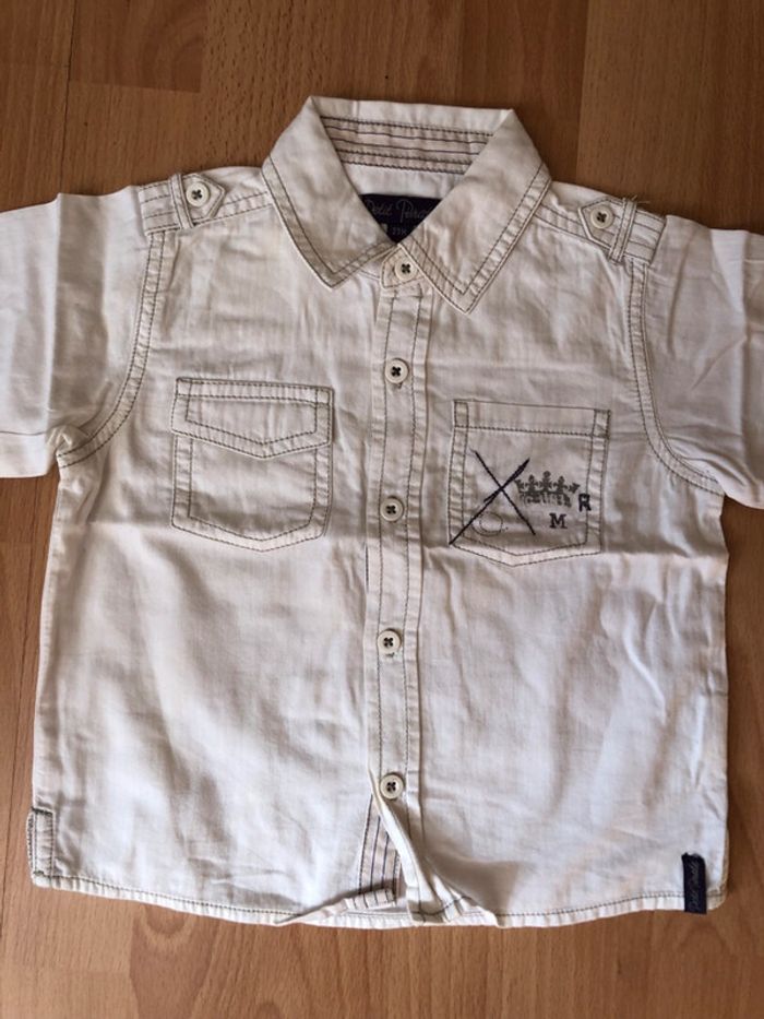 Jolie chemise blanche ML T. 23 mois/2 ans garçon TBE - photo numéro 3