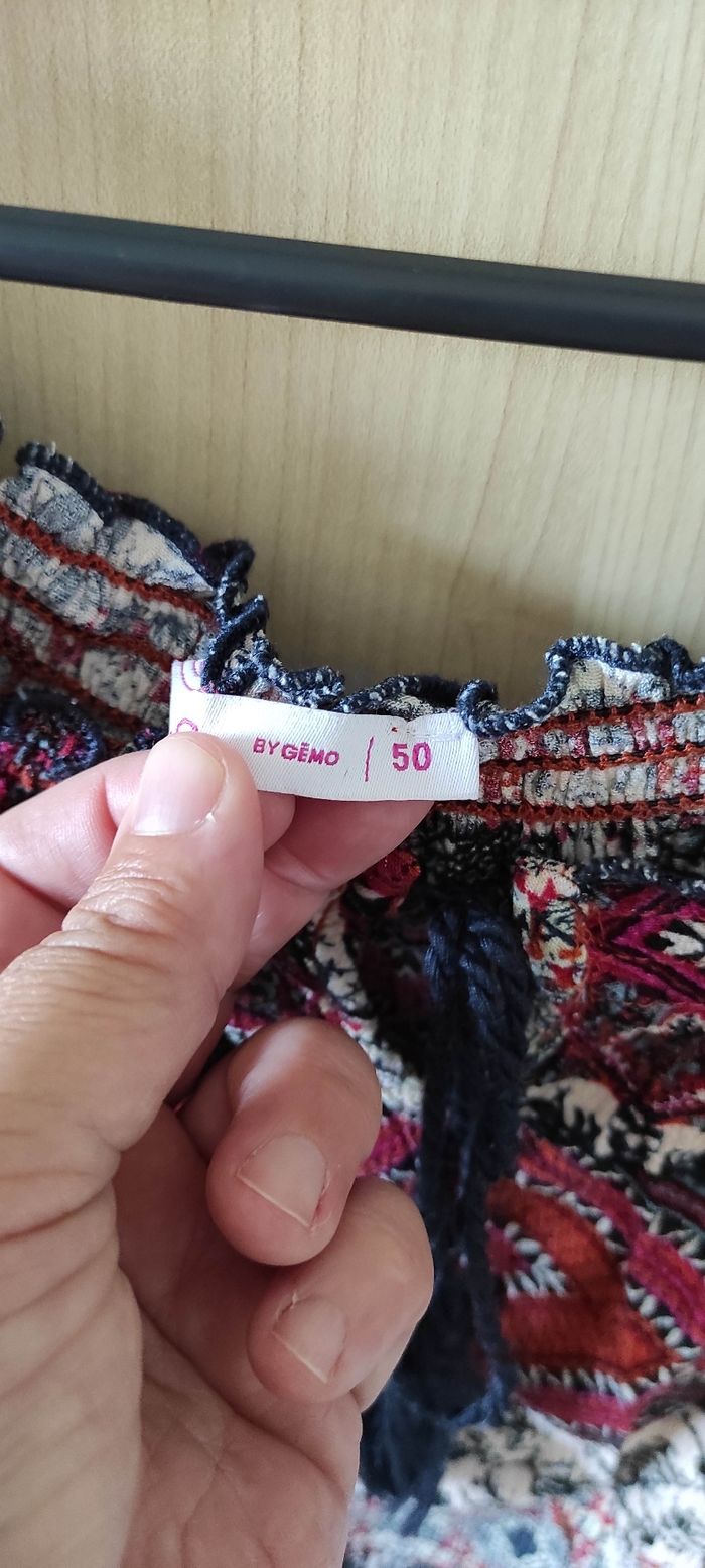 T-shirt Manches courtes motif beige/bdx Gemo 50 - photo numéro 3