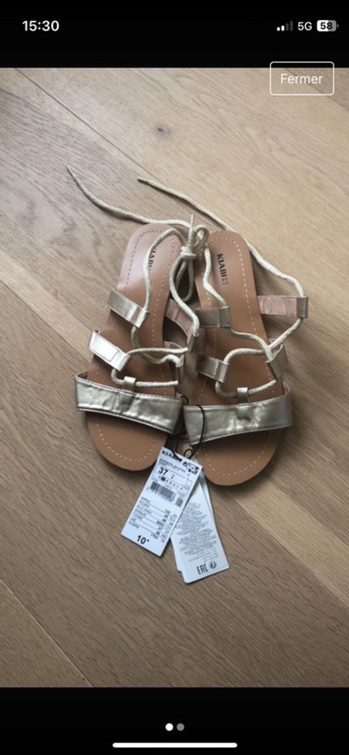 Sandales neuves doré kiabi 37