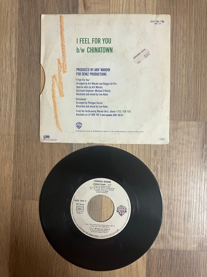 Vinyle 45 tours-Chaka Khan-I feel for you - photo numéro 3