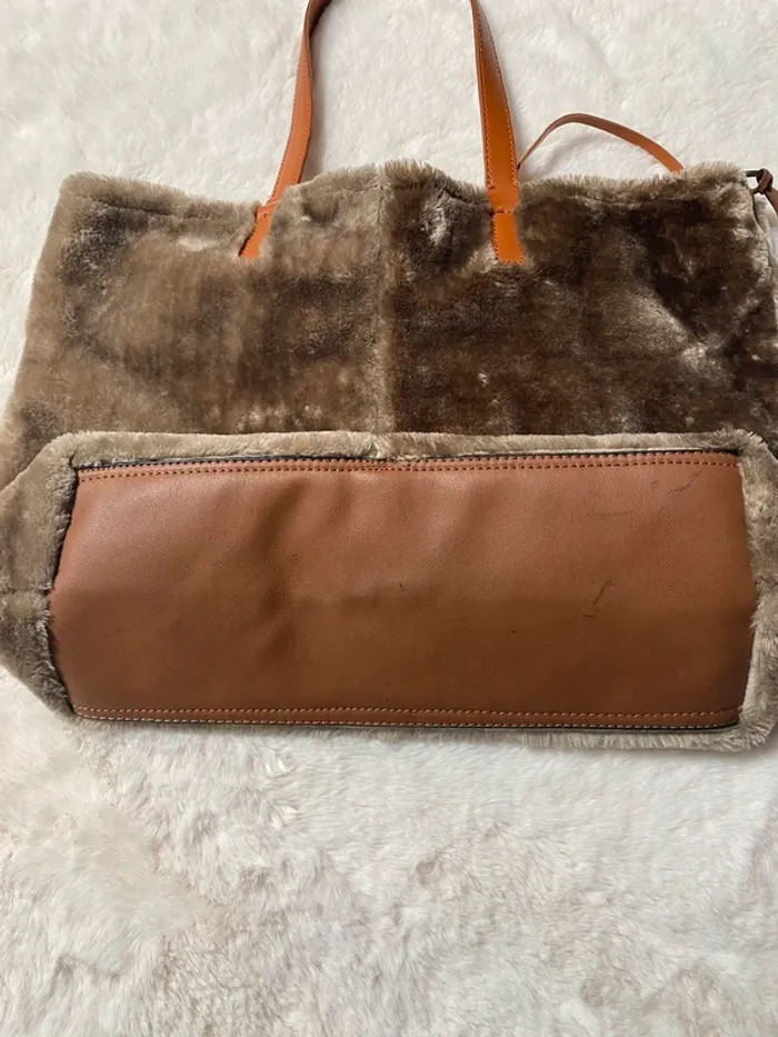 Sac fourre-tout marron tout doux – parfait travail/école - photo numéro 5