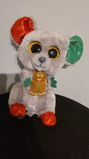 TY  – Souris de Noël Glitter Yeux glub coulissante Beanie Boo Jouet en Peluche de Noël, édition limi
