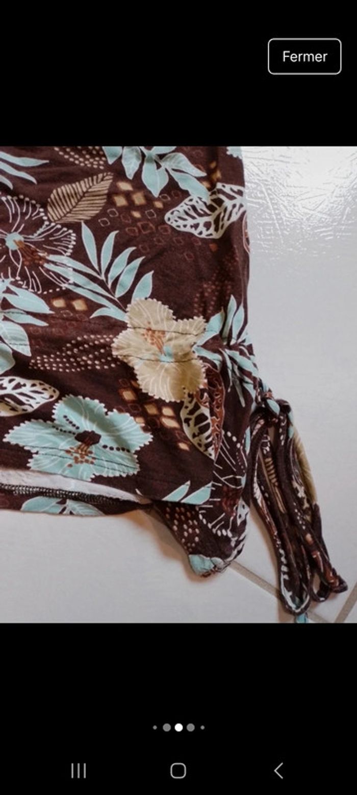 Débardeur femme brun motif feuillages 3 suisses - photo numéro 9