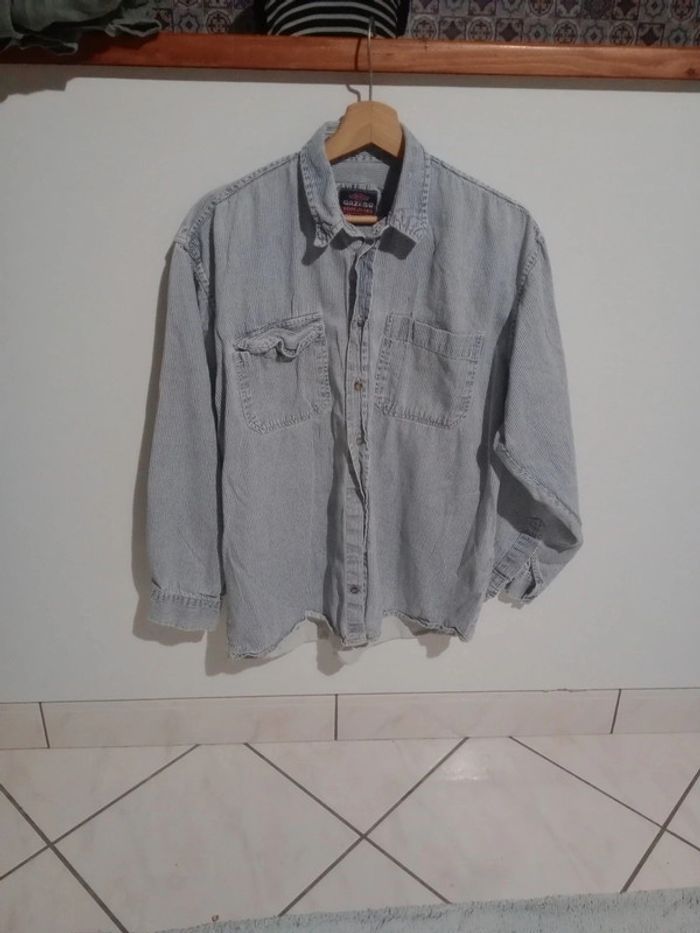 Chemise homme m rayures fines aspect vieilli c69 - photo numéro 1