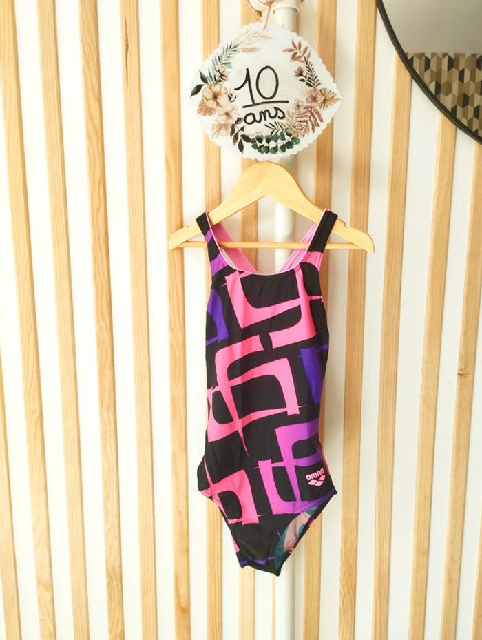 Maillot de bain arena rose/violet 10ans