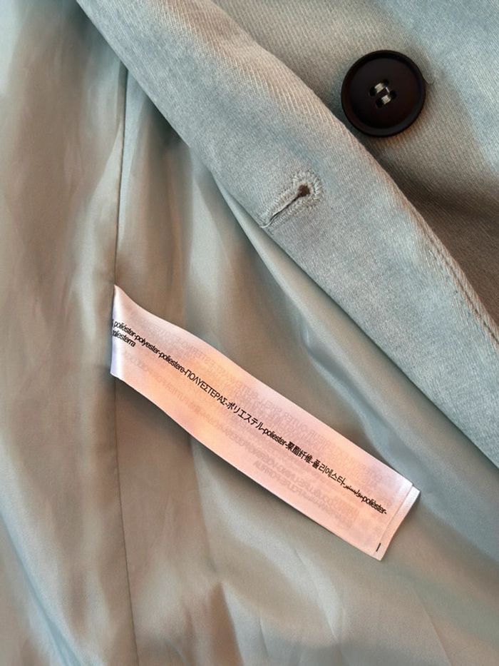 Ensemble blazer + pantalon vert d’eau effet velours Zara taille S Neuf - photo numéro 13