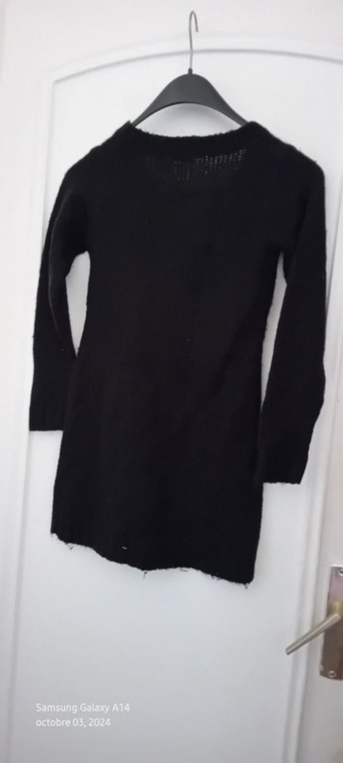 Robe pull col en V noire fille 10 ans la redoute - photo numéro 8